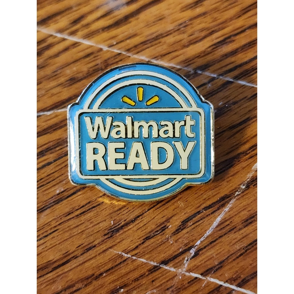 🔥 Walmart Ready Pin Button 2015 Blue Yellow Spark Hat Lapel Bag Accessory 🔥